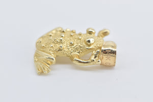 14K Frog Tropical Rainforest Animal Love Pendant Yellow Gold