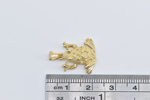 14K Frog Tropical Rainforest Animal Love Pendant Yellow Gold