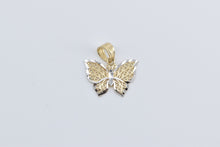 Load image into Gallery viewer, 14K Two Tone Filigree Butterfly Change Beauty Pendant Yellow Gold