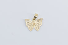 Load image into Gallery viewer, 14K Two Tone Filigree Butterfly Change Beauty Pendant Yellow Gold