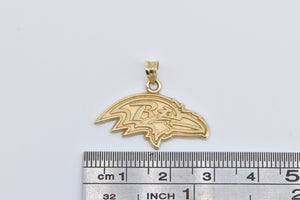 14K Baltimore Ravens Logo Football Team Pendant Yellow Gold