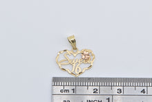 Load image into Gallery viewer, 14K Sweet 16 Sixteen Flower Rose Heart Love Pendant Yellow Gold