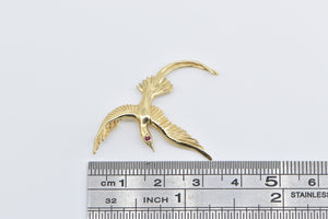 14K White Tailed Tropic Bird Bermuda Ruby Pendant Yellow Gold