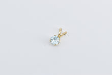 Load image into Gallery viewer, 14K Round Blue Topaz Solitaire Classic Solitaire Pendant Yellow Gold