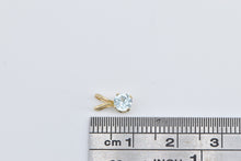 Load image into Gallery viewer, 14K Round Blue Topaz Solitaire Classic Solitaire Pendant Yellow Gold