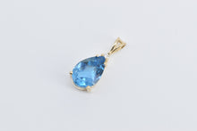 Load image into Gallery viewer, 14K Pear Blue Topaz Diamond Accent Fashion Pendant Yellow Gold