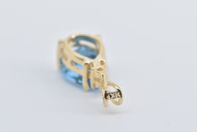 Load image into Gallery viewer, 14K Pear Blue Topaz Diamond Accent Fashion Pendant Yellow Gold