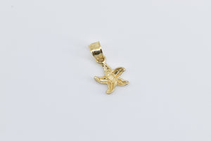 14K Sea Star Fish Ocean Beach Motif Pendant Yellow Gold