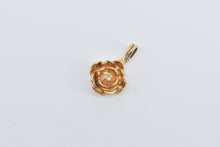 Load image into Gallery viewer, 14K Diamond Rose Flower Lotus Ornate Floral Pendant Yellow Gold