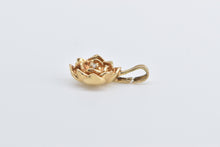 Load image into Gallery viewer, 14K Diamond Rose Flower Lotus Ornate Floral Pendant Yellow Gold