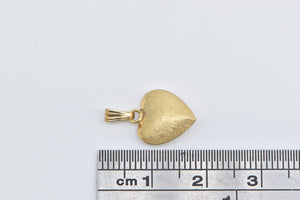 14K Puffy Heart Love Symbol Romantic Love Pendant Yellow Gold