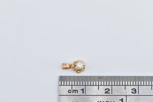 14K 0.10 Ct Diamond Solitaire Simple Fashion Pendant Yellow Gold