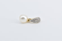 Load image into Gallery viewer, 14K Pearl Pave Diamond Accent Drop Fashion Pendant Yellow Gold