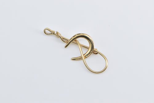 14K Horse Shoe Riding Crop Polo Horse Racing Pin/Brooch Yellow Gold