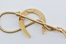 Load image into Gallery viewer, 14K Horse Shoe Riding Crop Polo Horse Racing Pin/Brooch Yellow Gold