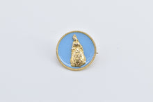 Load image into Gallery viewer, 14K Ornate Victorian Lady Enamel Round Pin/Brooch Yellow Gold