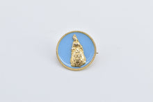 Load image into Gallery viewer, 14K Ornate Victorian Lady Enamel Round Pin/Brooch Yellow Gold