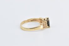 Load image into Gallery viewer, 14K Emerald Cut Sapphire Diamond Accent Vintage Ring Yellow Gold