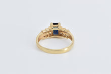 Load image into Gallery viewer, 14K Emerald Cut Sapphire Diamond Accent Vintage Ring Yellow Gold