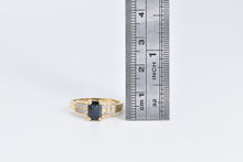 Load image into Gallery viewer, 14K Emerald Cut Sapphire Diamond Accent Vintage Ring Yellow Gold