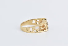 Load image into Gallery viewer, 14K Oval Natural Sapphire Diamond Accent Textured Ring Yellow Gold