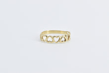 Load image into Gallery viewer, 14K Heart Pattern Love Symbol Vintage Romantic Ring Yellow Gold