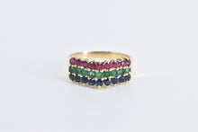 Load image into Gallery viewer, 14K Sapphire Emerald Ruby Statement Band Ring Yellow Gold