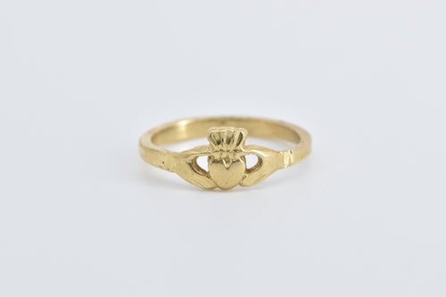 14K Claddagh Celtic Loyalty Symbol Promise Ring Yellow Gold