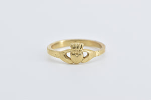 14K Claddagh Celtic Loyalty Symbol Promise Ring Yellow Gold