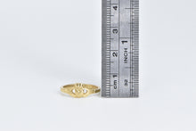 Load image into Gallery viewer, 14K Claddagh Celtic Loyalty Symbol Promise Ring Yellow Gold