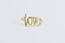 Load image into Gallery viewer, 14K Love Word Cut Out Romantic Message Valentine Ring Yellow Gold