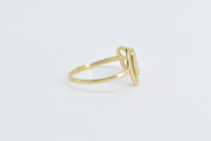 14K Love Word Cut Out Romantic Message Valentine Ring Yellow Gold