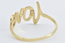 Load image into Gallery viewer, 14K Love Word Cut Out Romantic Message Valentine Ring Yellow Gold