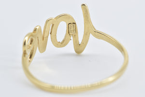 14K Love Word Cut Out Romantic Message Valentine Ring Yellow Gold