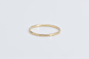 14K Textured Hammered Stacking Fashion Band Ring Yellow Gold