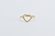 Load image into Gallery viewer, 14K Heart Love Symbol Romantic Stacking Promise Ring Yellow Gold