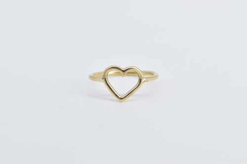 14K Heart Love Symbol Romantic Stacking Promise Ring Yellow Gold