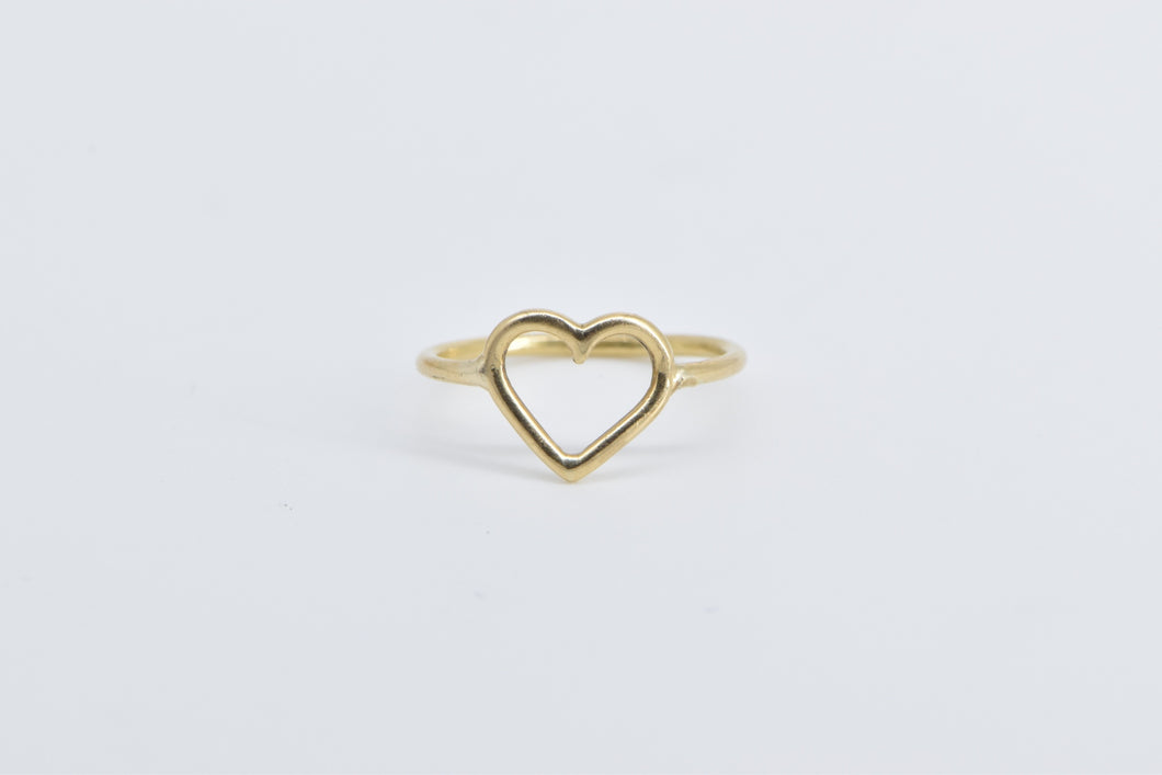 14K Heart Love Symbol Romantic Stacking Promise Ring Yellow Gold