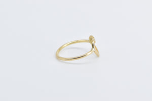 14K Heart Love Symbol Romantic Stacking Promise Ring Yellow Gold