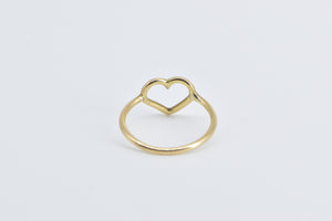 14K Heart Love Symbol Romantic Stacking Promise Ring Yellow Gold