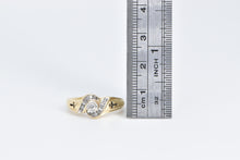 Load image into Gallery viewer, 14K Diamond Swirl Cross Inscribed Vintage Promise Ring Yellow Gold