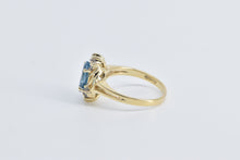 Load image into Gallery viewer, 14K Oval Blue Topaz Diamond Accent Statement Ring Yellow Gold