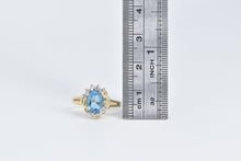 Load image into Gallery viewer, 14K Oval Blue Topaz Diamond Accent Statement Ring Yellow Gold