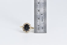 Load image into Gallery viewer, 14K 2.25 Ctw Vintage Sapphire Diamond Halo Ring Yellow Gold