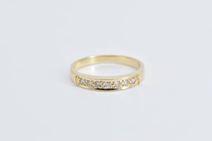 14K Classic Diamond Vintage Wedding Band Ring Yellow Gold