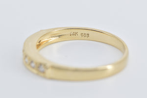 14K Classic Diamond Vintage Wedding Band Ring Yellow Gold