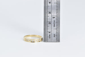 14K Classic Diamond Vintage Wedding Band Ring Yellow Gold