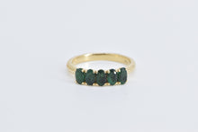 Load image into Gallery viewer, 14K Oval Five Stone Green Tourmaline Band Ring Yellow Gold