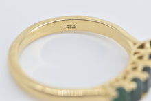 Load image into Gallery viewer, 14K Oval Five Stone Green Tourmaline Band Ring Yellow Gold