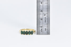 14K Oval Five Stone Green Tourmaline Band Ring Yellow Gold